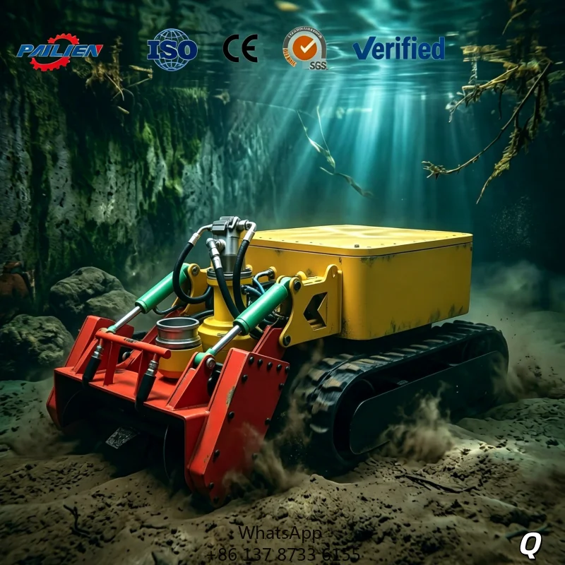 304 Stainless Steel Remote Controlled Dredging Robot 500m Distance 10m Depth Submersible Crawler For River Septic Tank