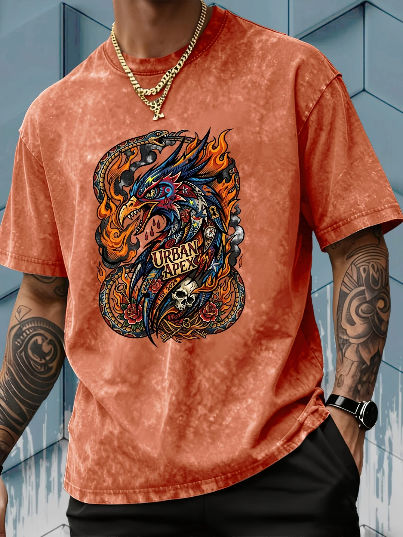 Camiseta Streetwear com Estamp - Acid Wash Vintage Graphic T Shirt avaliação e preço