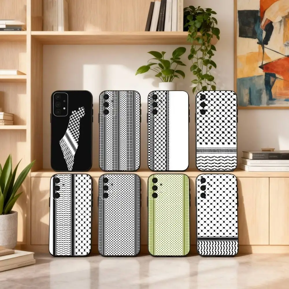 

Hattah Keffiye P-Palestine Phone Case For Samsung S25,24,23,22,30,21,10,9,Ultra,Plus,Lite,FE,4,5 G Soft Black Case