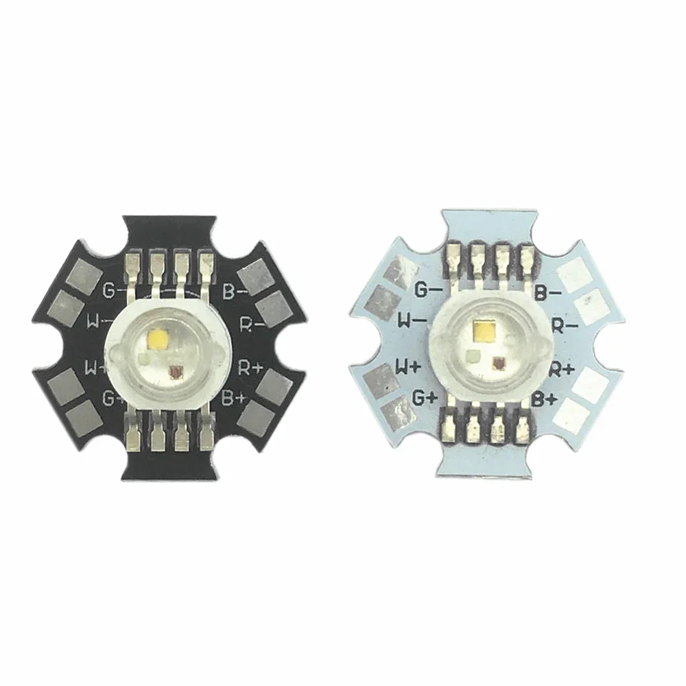 10 Stück 4 W RGBW oder RGBWW LED-Diode, Hochleistungs-LED-Emitter, Chip-Perle, 8 Pins, vierfarbiger LED-Chip, Epistar 45 Mil auf 20 mm Stern-PCB-Basis