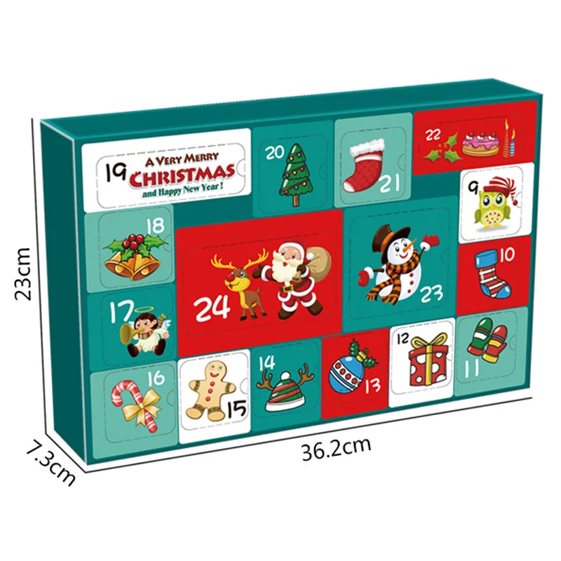 Op Maat Gemaakte Productpromotionele Nieuwjaarsaftelling Adventkalender Geschenkblinde Doos Met Blisterpakketprint