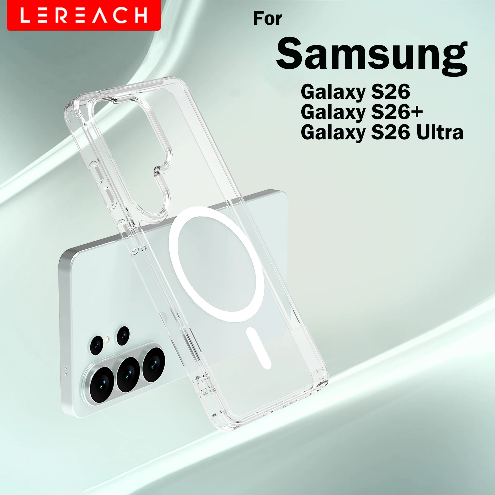 Lereach for Samsung Galaxy S26 Ultra S26+ S26 Plus Magnetic Crystal Clear Shockproof Phone Case