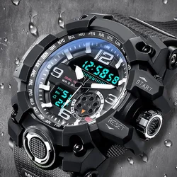 Fashion men's outdoor sports multi-function dual-display electronic watch youth students watch