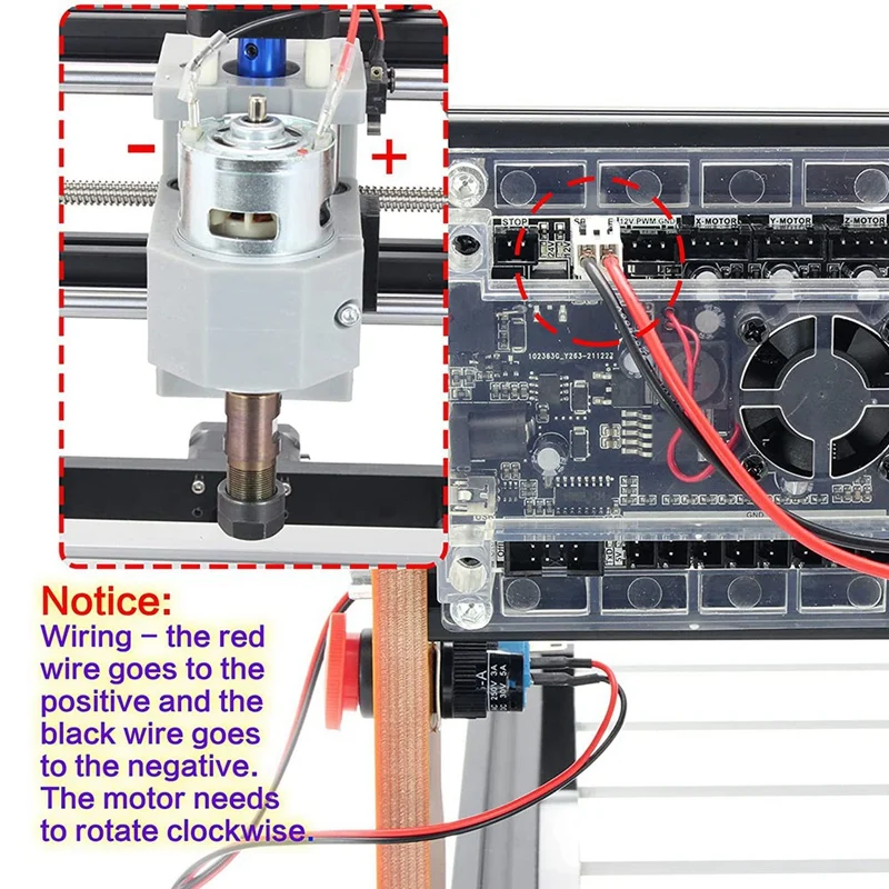 Motore ABHU DC CNC 775 motore mandrino 100W 12-24VDC 20000RMP + ER11 pinza per Mini CNC fai da te 3018 3018Pro 3018Pro-Max 3018Pro-N