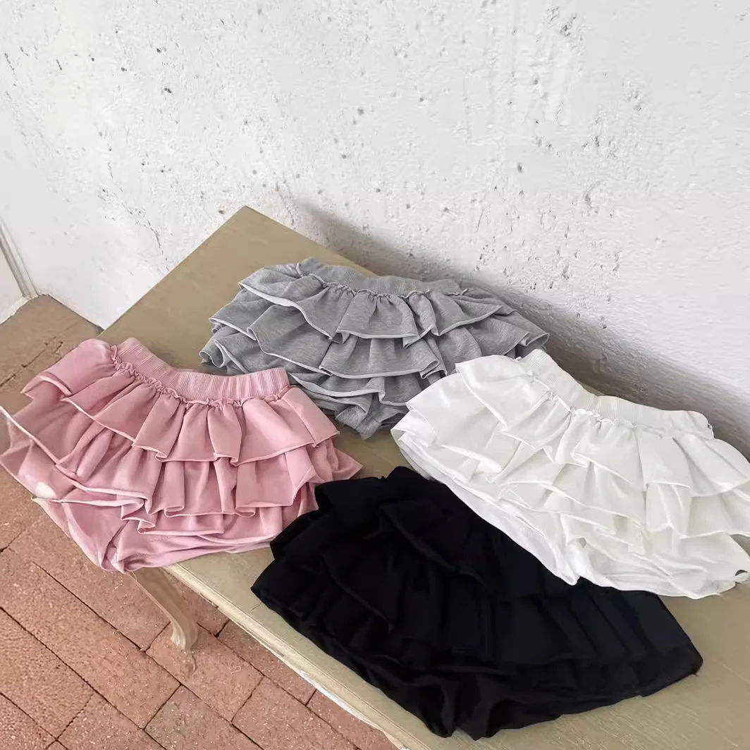 Girl Skirt Princess Girls Summer Korean Style Ballet Style Cake Short Children A-line Skirt Baby Girl Fashion Solid Half Skirt