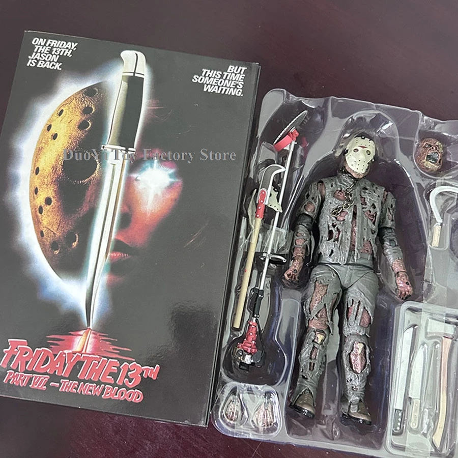 

NECA Friday Jason The 13th Figure New Blood Jason Voorhees Action Figure Part VII Horror Halloween Collection Toys Doll Gifts