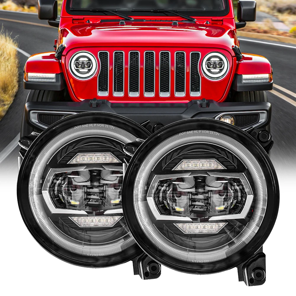 SXMA JL1314 LED Headlights Head Lamp Assembly, Front Head Light Lamp Bulb Turn Signal 2pc Plug&Play forJeep JL forWrangler 2018+