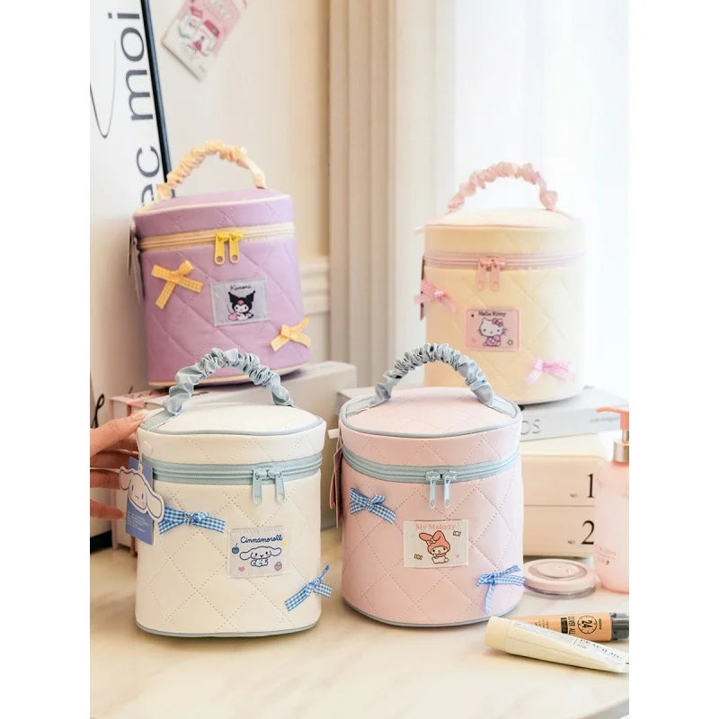 مجموعة حقائب مكياج حقيبة مكياج مبطنة للنساء حقائب مكياج كبيرة مزهّرة حقيبة مستحضرات تجميل قطنية لطيفة حقيبة تخزين مستحضرات التجميل للسفر #3