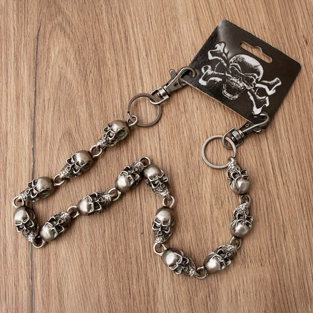 

Retro Punk Skeleton Pants Chain Men's and Women's Ghost Head Waist Chain Hip-hop Denim Backpack Chain Buckle Accessories