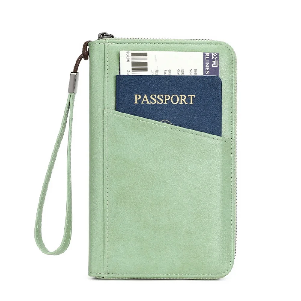 

PU Leather Passport Clip Wallet RFID Blocking Large Capacity RFID Passport Holder Wear-Resistant Waterproof Travel Document Bag