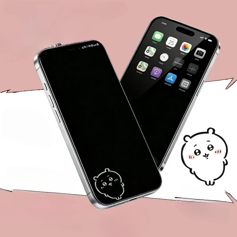 Anime Cartoon Kawaii Chiikawa Peeping Prevention Mobile Phone Toughened Film Applicable To Apple 18 High Definition Protect New