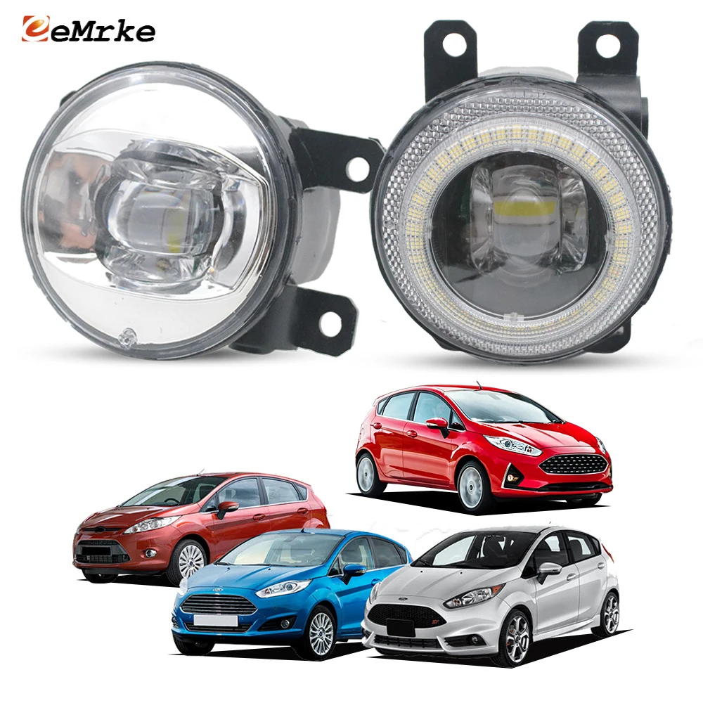 

2PCs 30W Led Fog Lights Or DRL Halo For Ford Fiesta 6 JA8 CB1 Fiesta ST VI 2008-2017 Angel Eyes Daytime Running Lamp Day Light