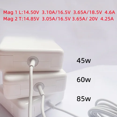 Imagen 1 del producto Adaptador de corriente de 45W 60W 85W compatible con cargador Macbook para Macbook Air Pro Magsaf * 2 1 Cargador adaptador de corriente magnético A1286