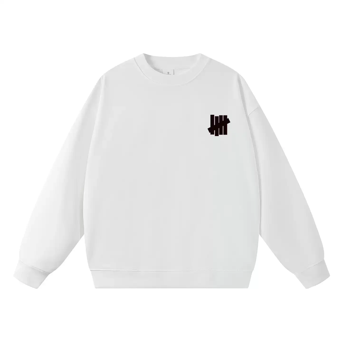 UNDEFEATED Letter Print Crewneck Sweatshirt - Unisex Cotton Blend Warm Streetwear Pullover for Daily & Couple Wear