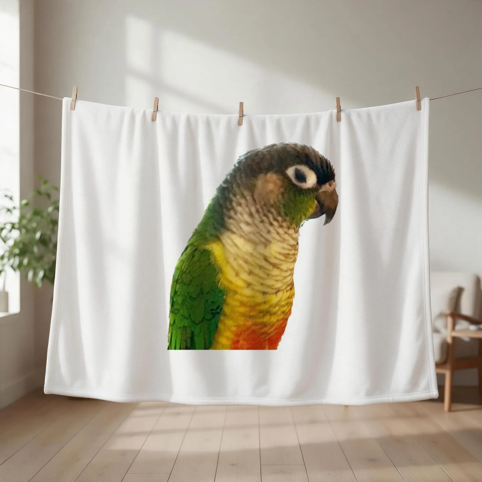 Green Cheek Conure Throw Blanket Cute Plaid Tourist Heavy Summer Blankets