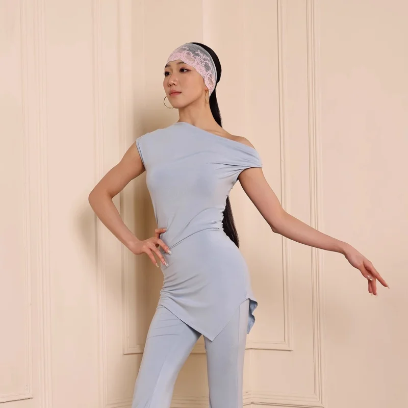 

Костюмы для латинских танцев для женщин, удобный и дышащий тренировочный комплект для взрослых, танго, чача, самба, профессиональная тренировочная одежда