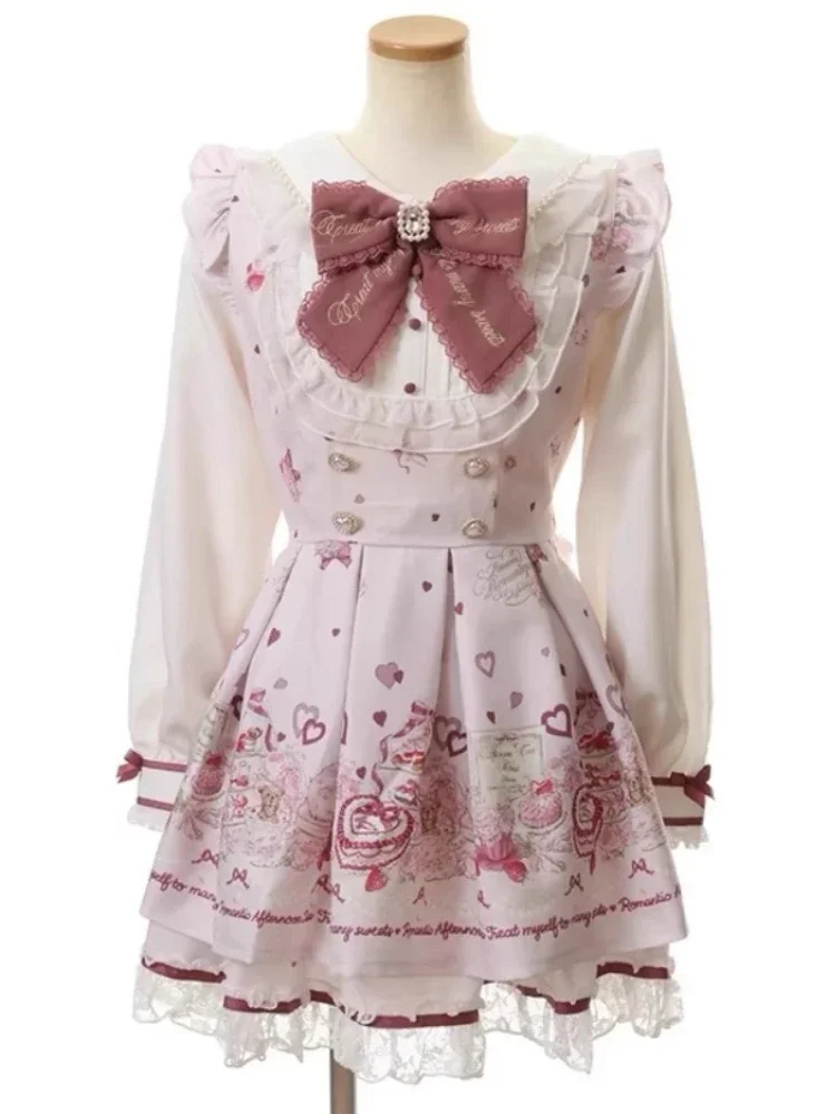 สไตล์ฝรั่งเศสหวานน่ารัก Polka Dot Splicing ชุดลูกไม้เกาหลีแฟชั่นชุดออกแบบใหม่ Slim เอว Lady Y2k Mini Dress