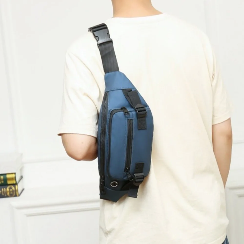 أزياء أكسفورد القماش الرجال الخصر حزمة متعددة جيب حبال حقيبة صدر للرجال ارتداء مقاومة سعة كبيرة حزمة مراوح تسلق #4