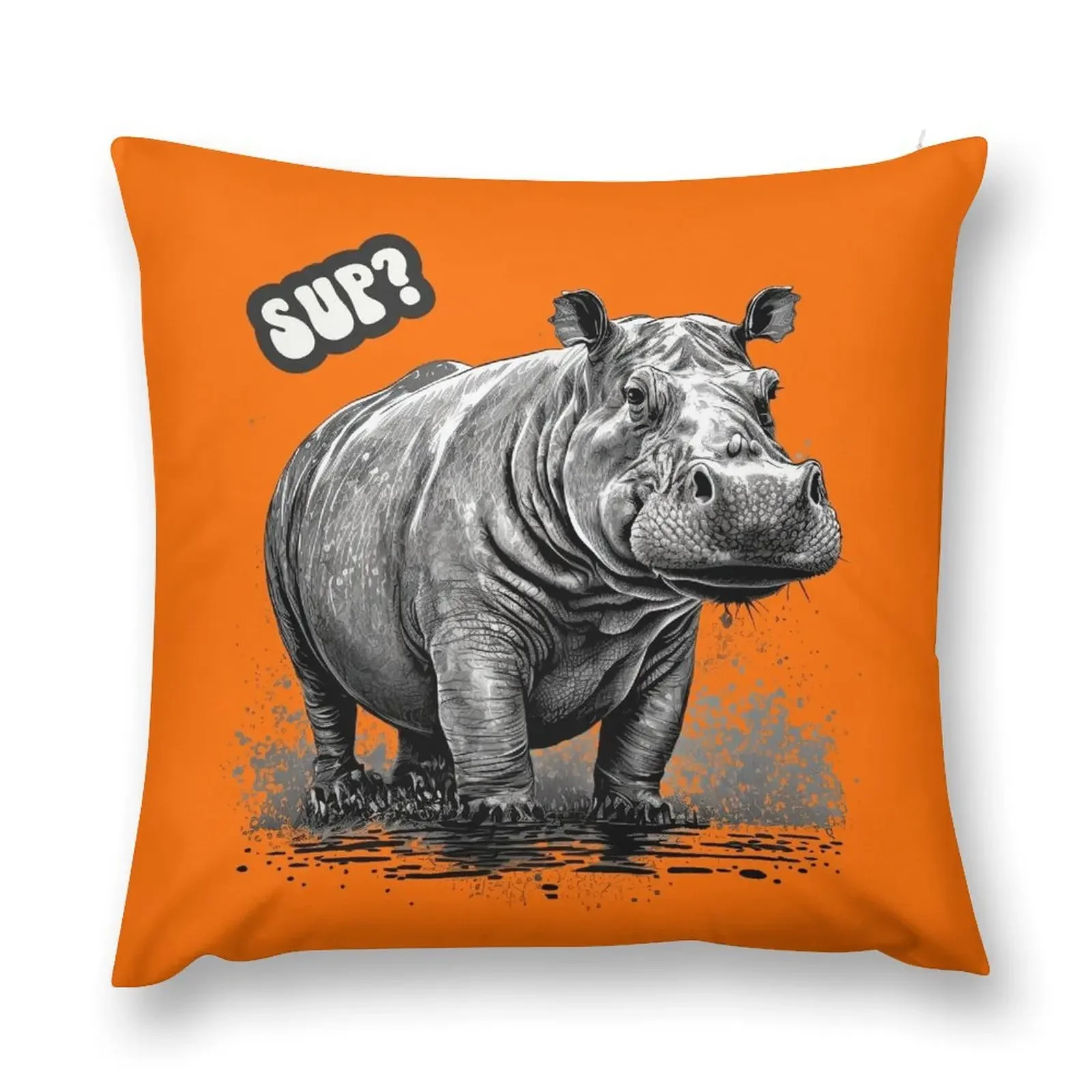 Hippopotamus Hippo - Animal Lovers Gift Throw Pillow Decorative Cushion bed pillows pillow