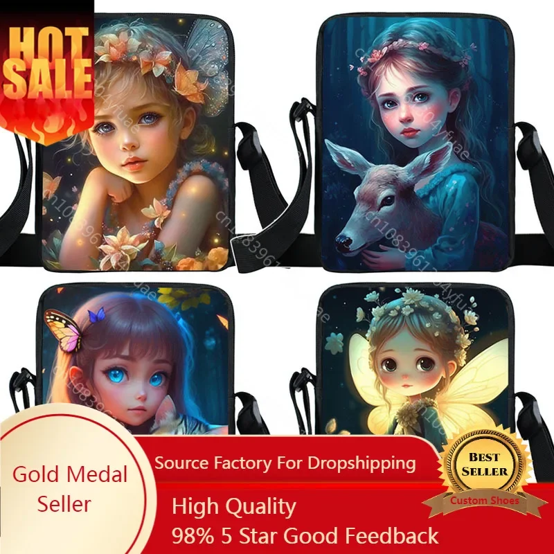 Mystery Fairy Angel Crossbody Bag Fantasy Forest Girl Women Handbag Elf Cartoon Paint Shoulder Bags Travel Holder Messenger Bag