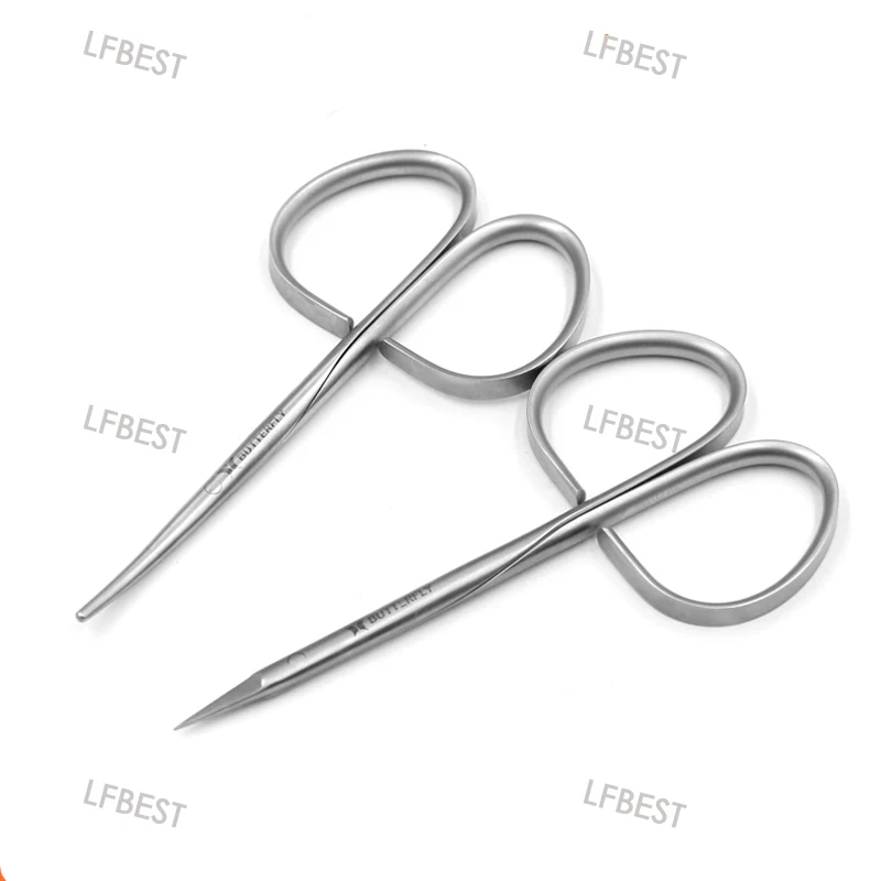 

Stainless Steel Handle Tissue Separation Scissors Eye Stripping Scissors Double Eyelid Surgery Tools Blunt Sharp Scissors