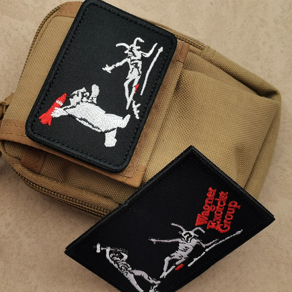 Bear Hitting Edward With Missile Tactical Skull Person Get Beat Edward Funny Embroidery Tactical Shoudler Patch For Bag Shirt