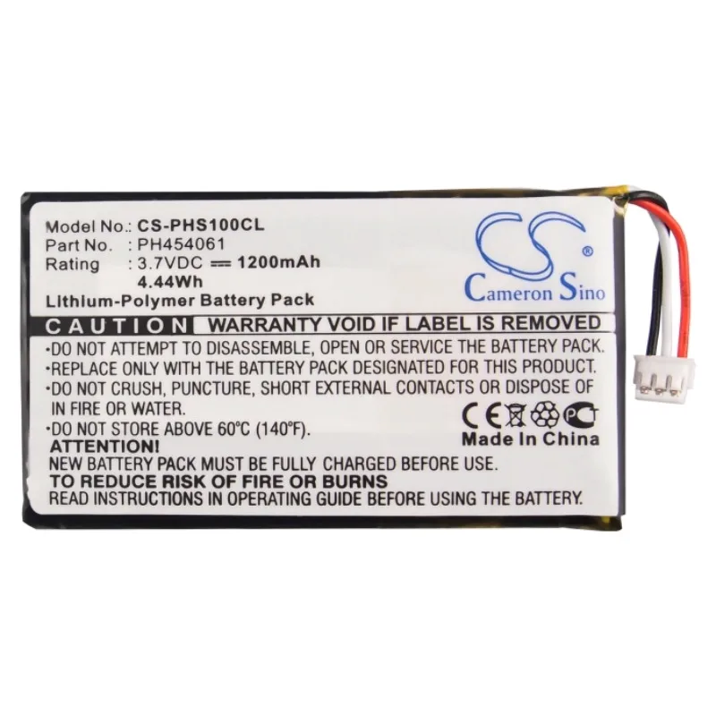 

CameronSino 1200mAh Battery PH454061 for Philips S10A, S10A/38, S10H 3.70V 1200mAh
