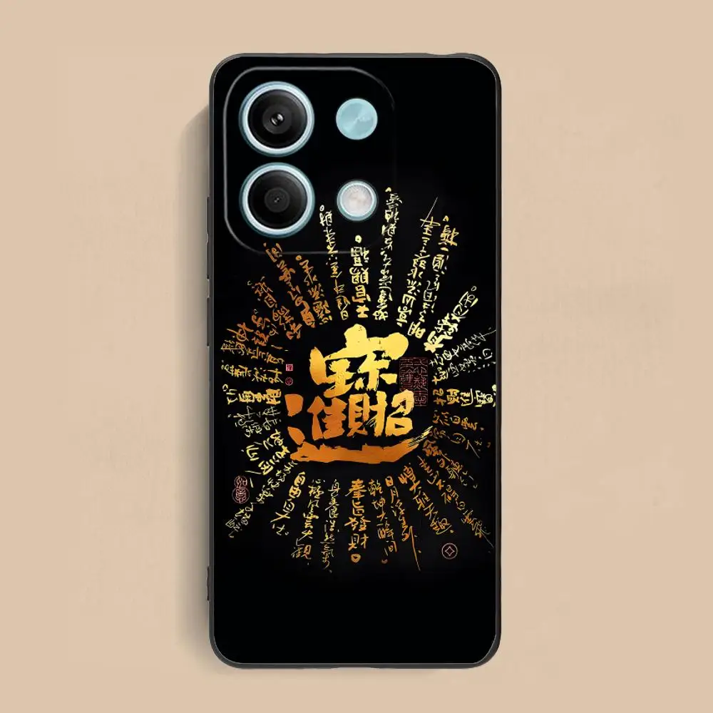 الصينية محظوظ الغنية قضية الهاتف المحمول ل Xiaomi Redmi 15 14 13 12 A5 3 2 1 C زائد 4G 5G اللون الطباعة غطاء غطاء الهاتف الذكي