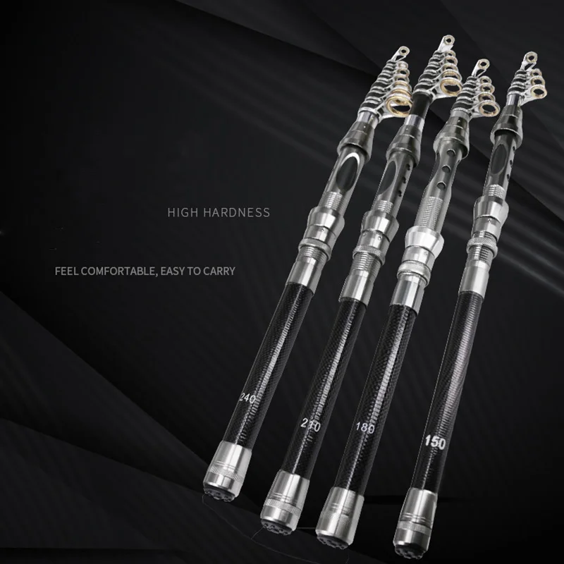 DEUKIO New Telescopic Fishing Rod Spinning Fly Carp Feeder Carbon Fiber 2.7M 2.4M 2.1M 1.8M 1.5M Mini Travel Rod Fishing Poles
