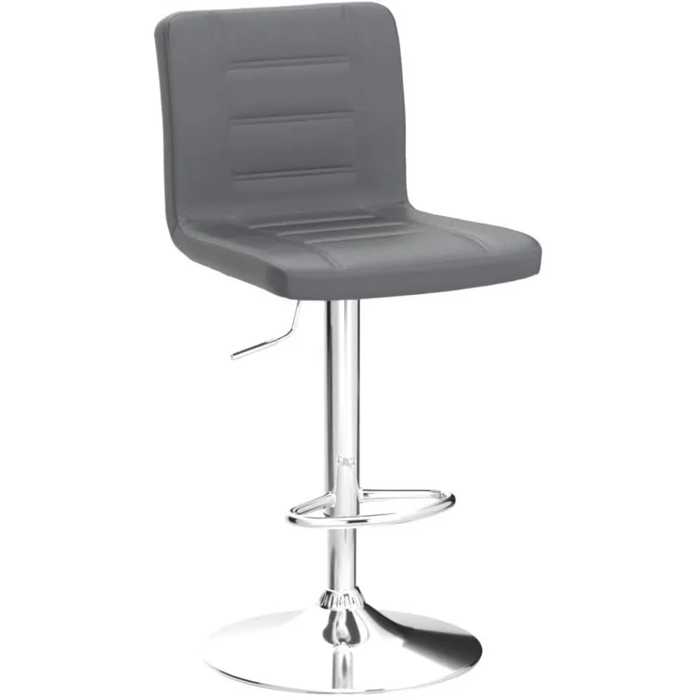 Barkrukken Set Van 2, Moderne Verstelbare Barkruk Met Rug, Draaibare Barkruk (Grijs)