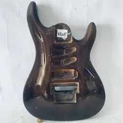 FB287   Brown Color Solid Wood Electric Guitar Body DIY Replace Parts 7 OR 8 Strings Version Floyd Rose Tremolo Bridge