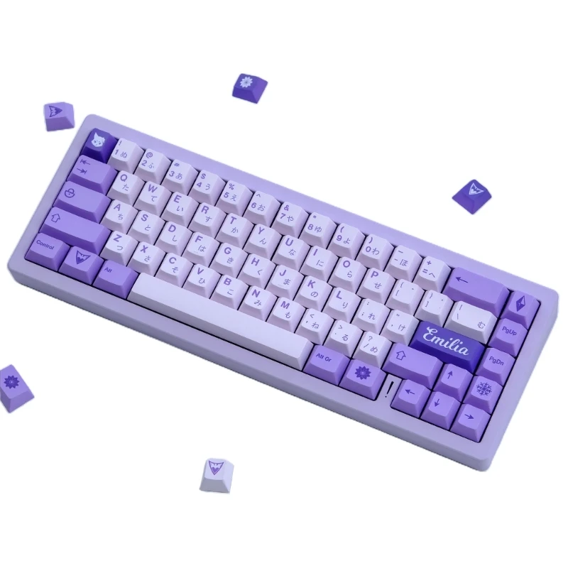 

Фиолетовый XDA Frost Witch Theme Pbt Keycap 124PCS Полный набор DyeSublimation Прямая поставка