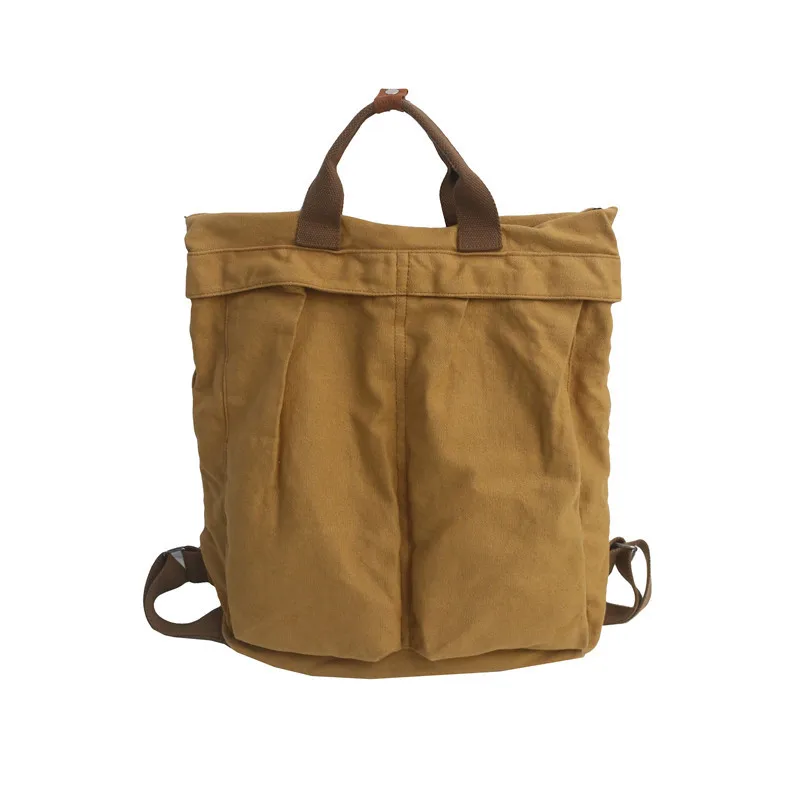 

Trendy Canvas Travel Bag for Women Large Capaci Dual-oulder Bag with Zipper Soft Hand Feel school Backpack for College Students