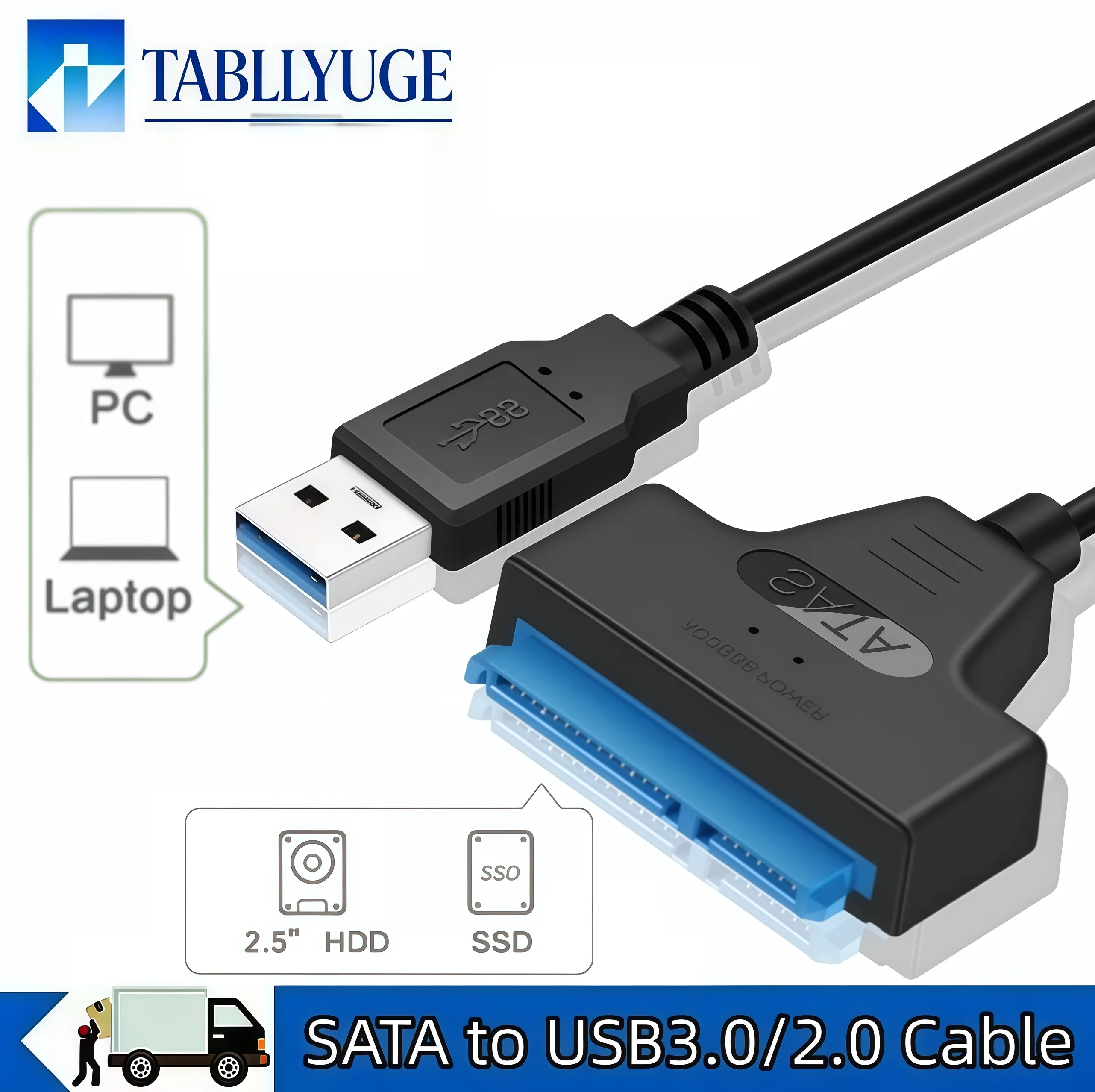 SATA to USB Cable USB 3.0 /2.0/Type-C to SATA III Hard Driver Adapter for 2.5