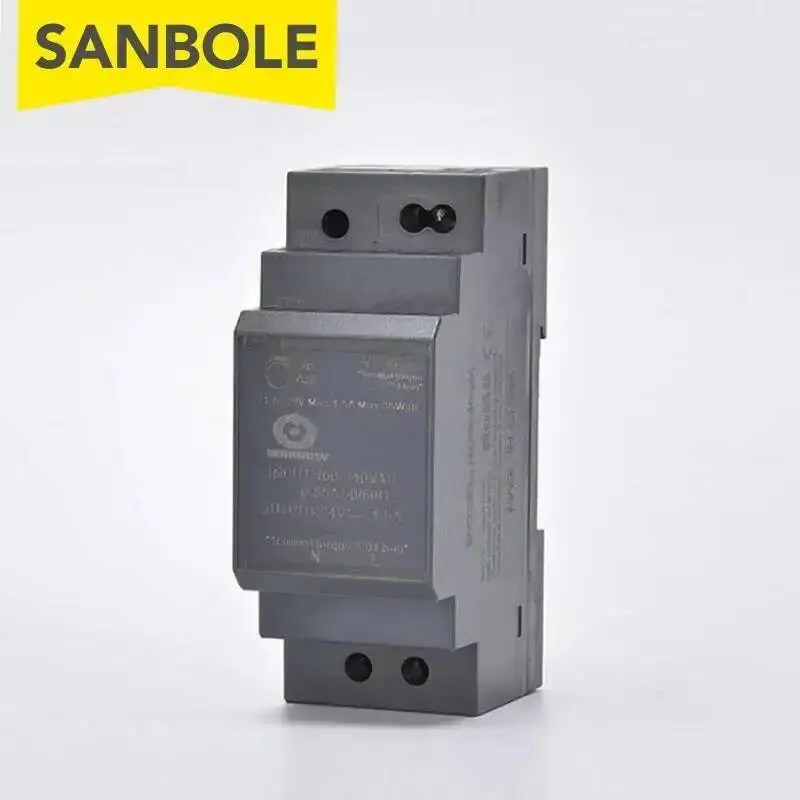 

HDR-30-24 / HDR-30-12 Ultra Slim Step Shape DIN Rail Power Supply Short Circuit Protection LED For Power On DC 24V 12V 36W