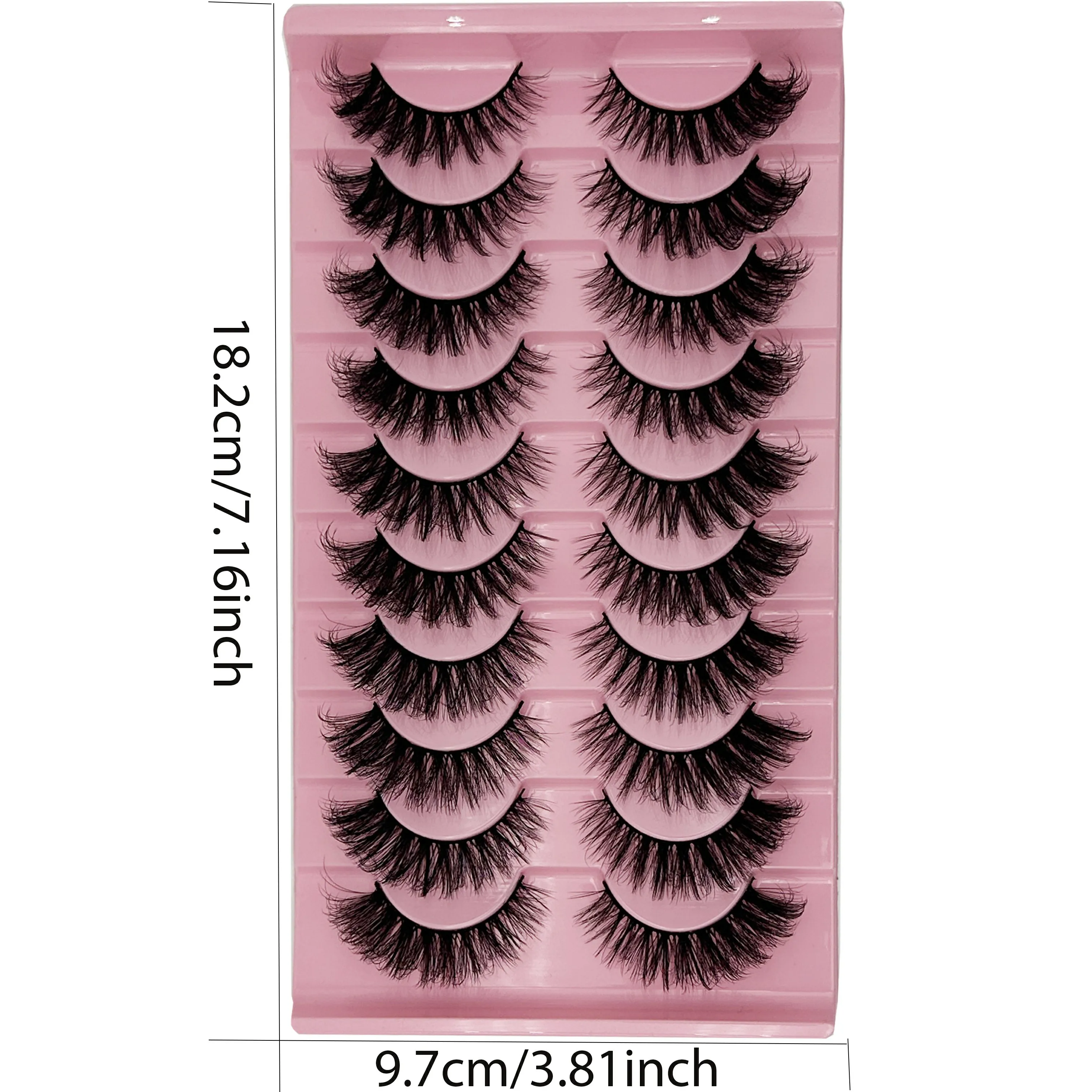 10 أزواج من الرموش الصناعية المصنوعة من الفرو الاصطناعي 8D لافتة للنظر - إنشاء مظهر مكياج رائع مع رموش طويلة وسميكة