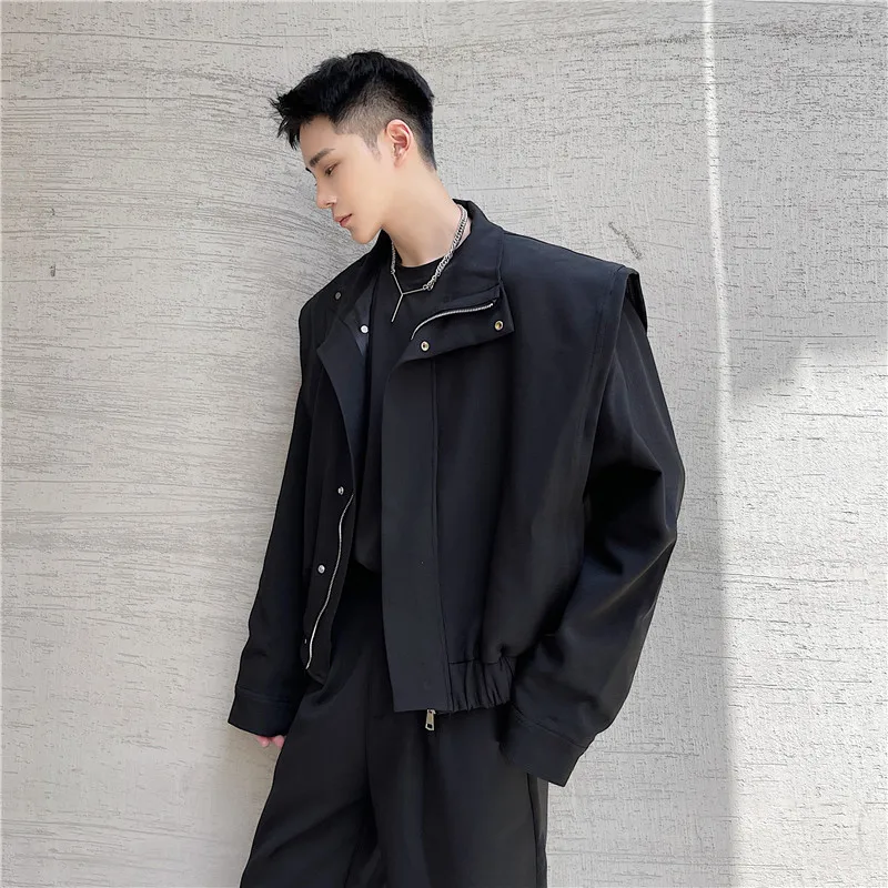 

Korean Design Short Style Windbreaker Coats for Men Design Oversized Jackets 2023 New Fashion New Trend Autumn Clothing N17