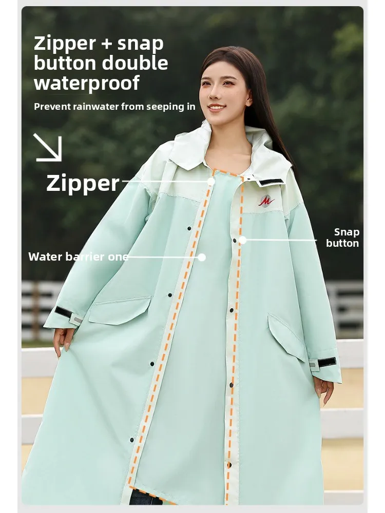 AliExpress NONE Thickened Extended Unisex Outdoor Cycling Raincoat Full Body Waterproof for Electric Vehicle Riding Hiking Modern Simple Style