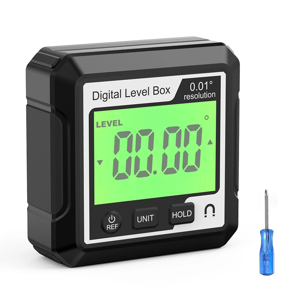 Color As Shown Inclinometer With Magnetic Base Data Lock Function Magnetic Base Relative And Absolute Measurements