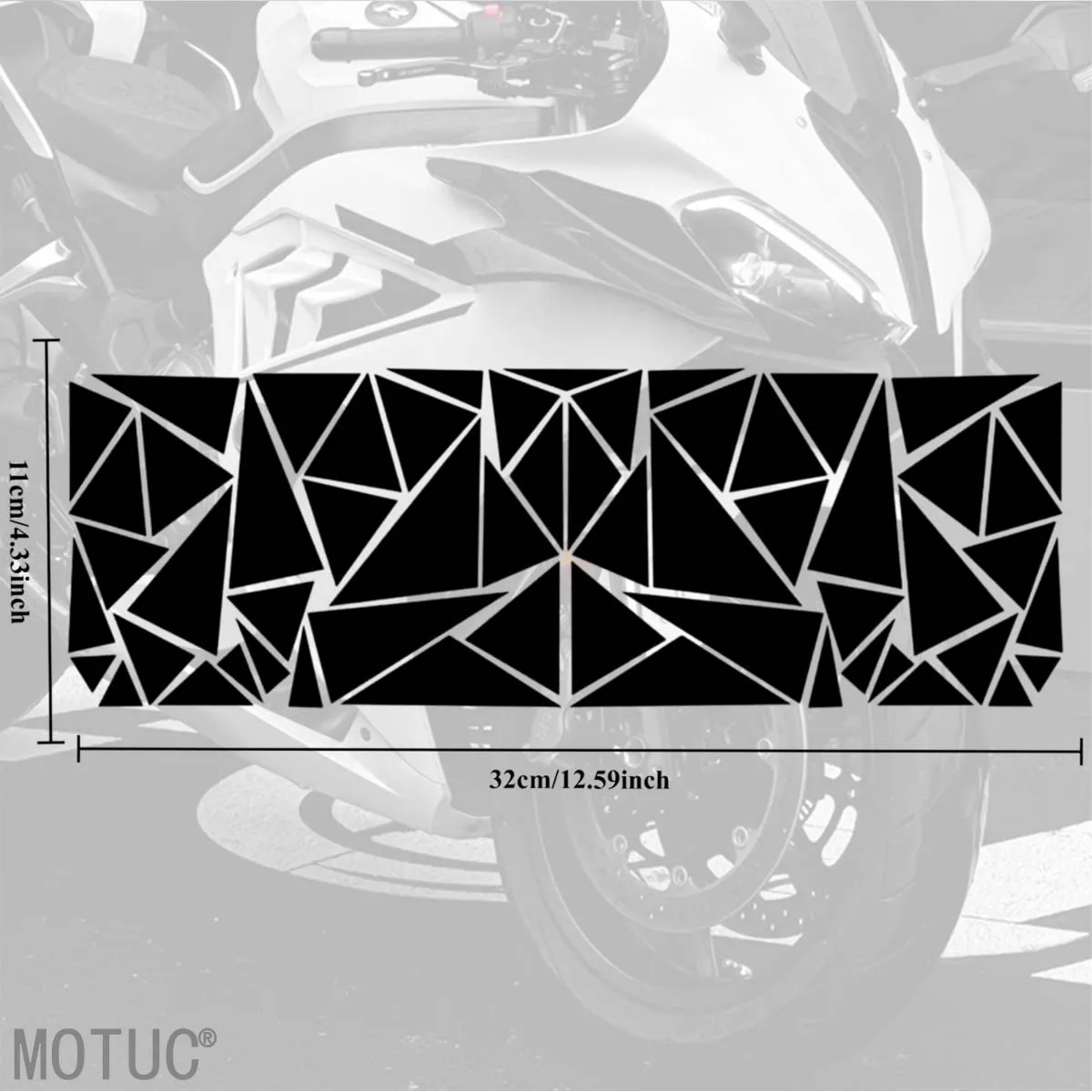 Geometric Ice Crack Motorcycle Wheel Rim Stickers Matte Waterproof Vinyl Decals Anti Scratch Non Slip Bike Rim Fairing Decor