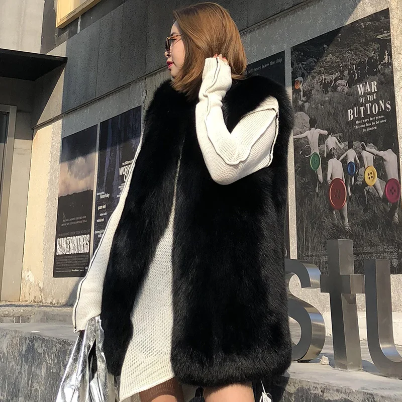 

FURYOUME 2024 New Women Real Fox Fur Vest Wholeskin Natural Fox Fur Jacket Luxury Outerwear Ladies Fashion Gilet Thick