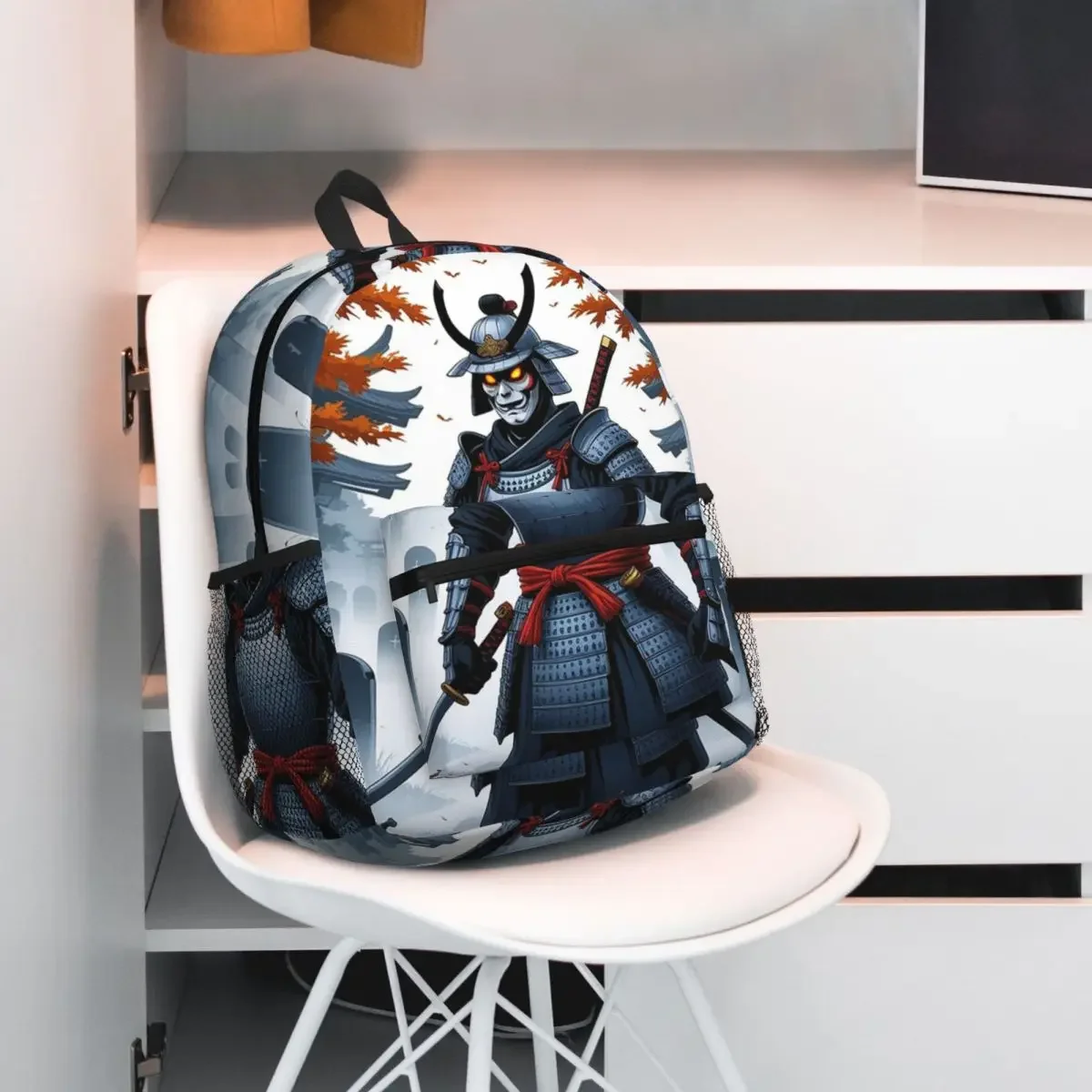 

Призрачный самурайский рюкзак на Хэллоуин, рюкзак большой емкости, детская сумка для книг, школьная сумка, сумки на плечо для мужчин и женщин