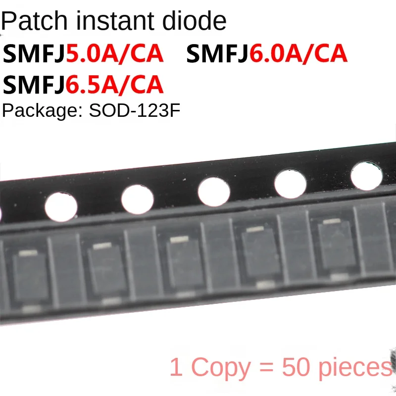 (50pcs) smf5.0 / 6.0 / 6.5a / ca TVS Transient inhibition Diode SOD - 123 Encapsulation