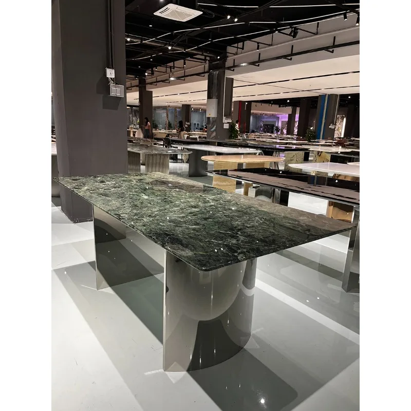 

Villa imported light luxury natural marble rectangular high-end dining table