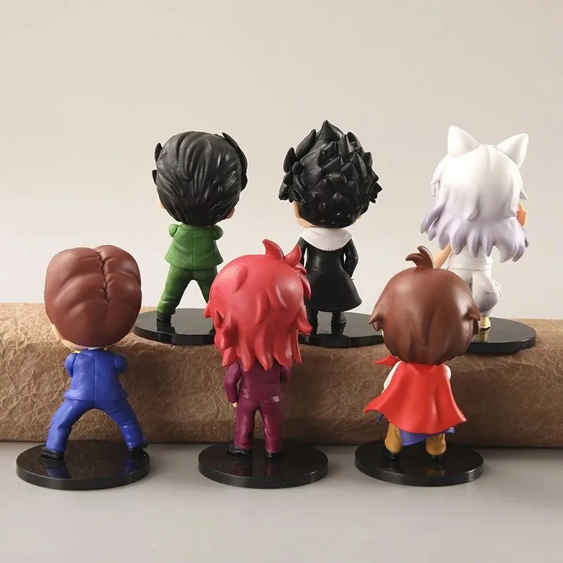 1Set Anime Figure YuYu Hakusho Yuusuke Urameshi Kurama Fugace Ombre PVC Mignon Q-version Modèle Enfants Cadeau Jouets 9-11CM