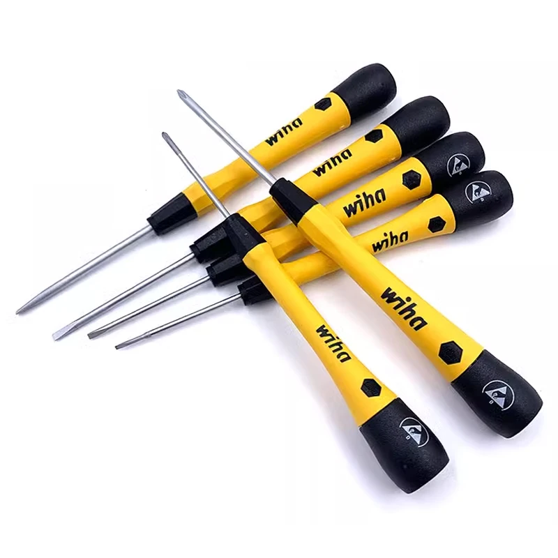 Wiha 43707 Precision Screwdriver Set for Phillips and Slotted Screws 7 Pieces- Repair Tools Ergonomic Grip and Swivel End Cap