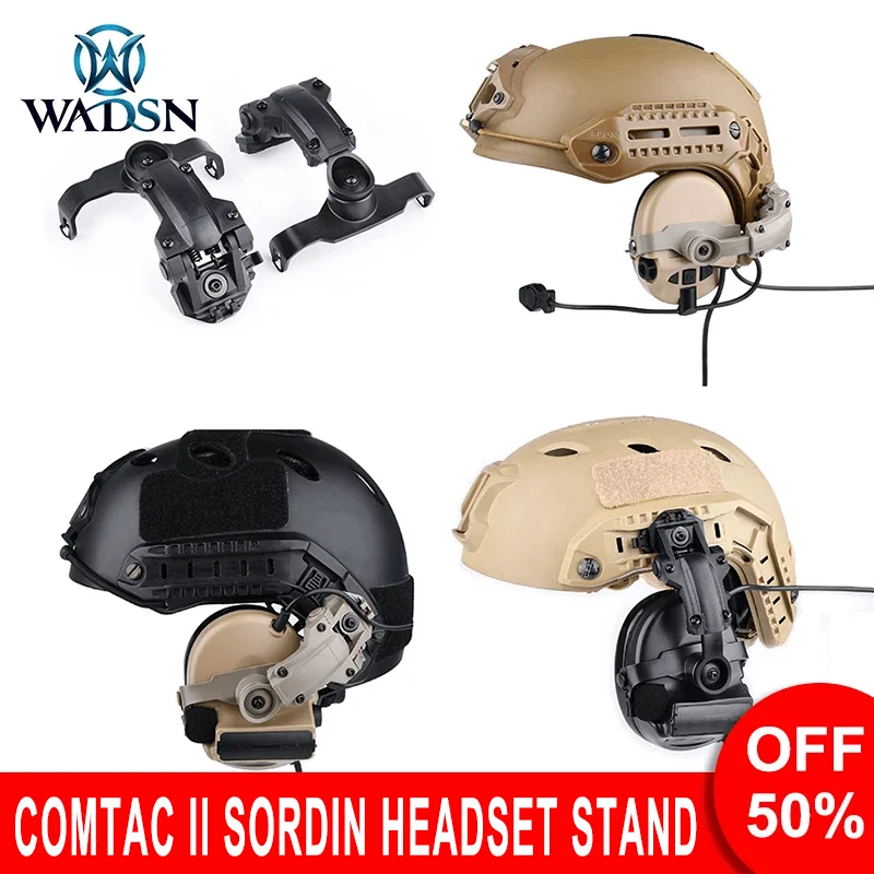 WADSN Tactica Headset Hanging Stand Shooting Hunting Weapon Fast Rotation Helmet Rail For Comta II Sordin Headset Accessories