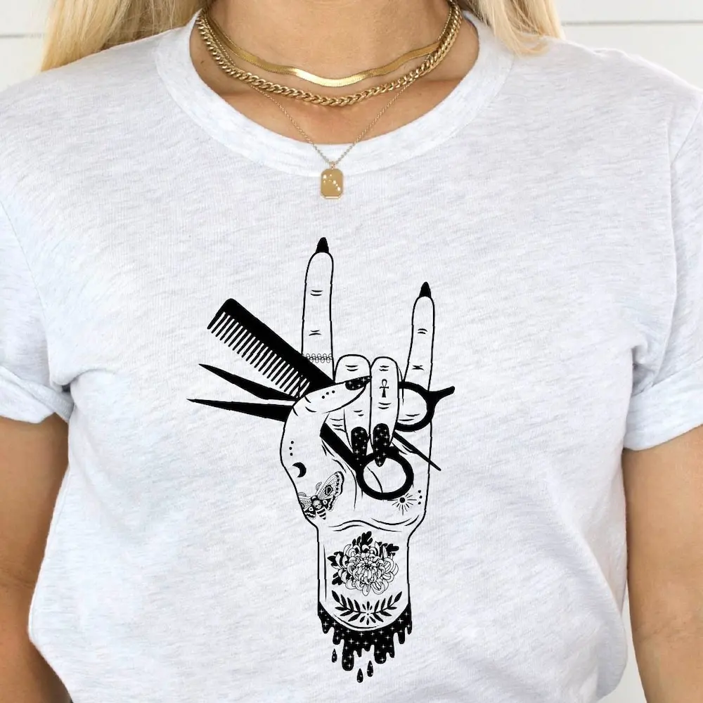 Hair Stylist T Shirt Hustler Beautician Cosmetology Woman