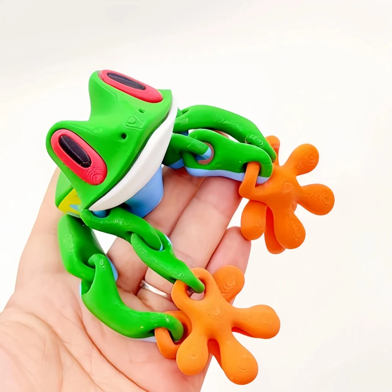 High Tech 3D Printed Magnetic Frog Fridge Magnet Articulated Joint Figure Glow in Dark Dragon Toy Desk Decor Gift Night Light