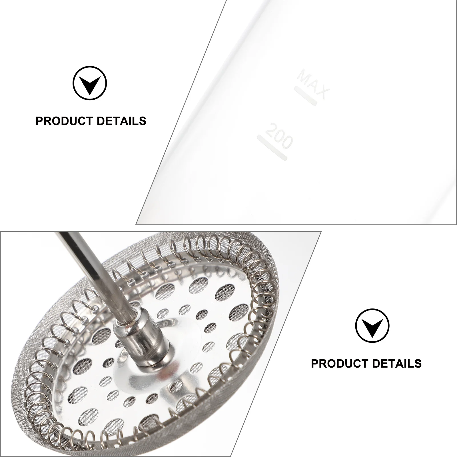 

Manual Milk Frother Lightweight Glass Stainless Steel Milk Foaming Pitcher Hand Pump for Cappuccino Latte Coffee Maker